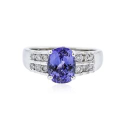 14KT White Gold 2.32 ctw Tanzanite and Diamond Ring