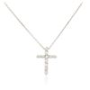 Image 2 : 14KT White Gold 0.29 ctw Diamond Cross Pendant With Chain