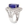 Image 3 : 18KT White Gold GIA Certified 15.73 ctw Tanzanite and Diamond Ring