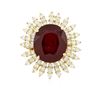 Image 1 : 14KT Yellow Gold 10.60 ctw Ruby and Diamond Ring