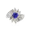 Image 1 : Platinum 1.07 ctw Tanzanite and Diamond Ring