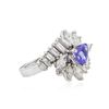 Image 2 : Platinum 1.07 ctw Tanzanite and Diamond Ring