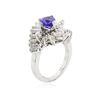 Image 3 : Platinum 1.07 ctw Tanzanite and Diamond Ring