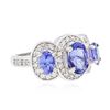 Image 2 : 14KT White Gold 2.75 ctw Tanzanite and Diamond Ring