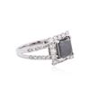 Image 2 : 14KT White Gold 3.66 ctw Fancy Black Diamond Ring