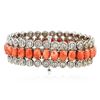 Image 1 : 14KT White Gold 24.60 ctw Pink Coral and Diamond Bracelet