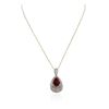 Image 2 : 14KT Yellow Gold 4.78 ctw Ruby and Diamond Pendant With Chain