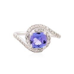 14KT White Gold 1.41 ctw Tanzanite and Diamond Ring