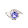 Image 1 : 14KT White Gold 1.41 ctw Tanzanite and Diamond Ring