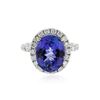 Image 1 : 14KT White Gold 5.70 ctw Tanzanite and Diamond Ring