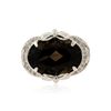 Image 1 : 14KT White Gold 10.41 ctw Smokey Topaz and Diamond Ring