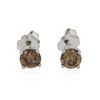 Image 1 : 14KT White Gold 0.86 ctw Fancy Brown Diamond Stud Earrings