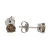 Image 2 : 14KT White Gold 0.86 ctw Fancy Brown Diamond Stud Earrings