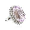 Image 2 : 14KT White Gold 40.04 ctw GIA Certified Kunzite and Diamond Ring