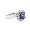 Image 2 : 14KT White Gold 2.18 ctw Tanzanite and Diamond Ring