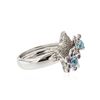 Image 2 : 14KT White Gold 0.40 ctw Amethyst, Topaz and Diamond Ring