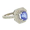 Image 2 : 14KT White Gold 2.00 ctw Tanzanite and Diamond Ring