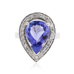 14KT White Gold 5.00 ctw Tanzanite and Diamond Ring