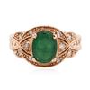 14KT Rose Gold 2.08 ctw Emerald and Diamond Ring