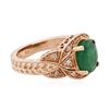 Image 2 : 14KT Rose Gold 2.08 ctw Emerald and Diamond Ring