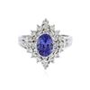 Image 1 : 14KT White Gold 1.28 ctw Tanzanite and Diamond Ring