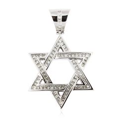 14KT White Gold 3.79 ctw Diamond Star of David Pendant