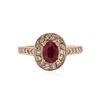 Image 1 : 14KT Rose Gold 0.78 ctw Ruby and Diamond Ring