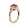 Image 3 : 14KT Rose Gold 0.78 ctw Ruby and Diamond Ring