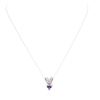 Image 1 : 14KT White Gold 1.23 ctw Tanzanite and Diamond Pendant With Chain