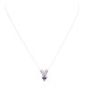 Image 1 : 14KT White Gold 1.23 ctw Tanzanite and Diamond Pendant With Chain