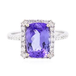 14KT White Gold 3.04 ctw Tanzanite and Diamond Ring