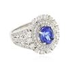 Image 2 : 14KT White Gold 2.20 ctw Tanzanite and Diamond Ring