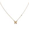 Image 1 : 14KT Rose Gold 0.03 ctw Diamond Butterfly Necklace