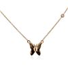 Image 2 : 14KT Rose Gold 0.03 ctw Diamond Butterfly Necklace