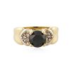 Image 1 : 14KT Yellow Gold 1.70 ctw Black & White Diamond Ring