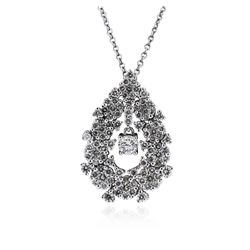 14KT White Gold 1.67 ctw Diamond Pendant With Chain