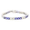 Image 1 : 14KT White Gold 10.50 ctw Tanzanite and Diamond Bracelet