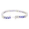 Image 3 : 14KT White Gold 10.50 ctw Tanzanite and Diamond Bracelet
