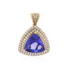 Image 1 : 14KT Yellow Gold 6.85 ctw Tanzanite and Diamond Pendant