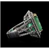 Image 3 : 14KT White Gold GIA Certified 11.28 ctw Emerald and Diamond Ring