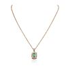 Image 2 : 14KT Rose Gold 0.91 ctw Emerald and Diamond Pendant With Chain