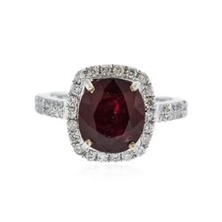 14KT White Gold 4.82 ctw Ruby and Diamond Ring