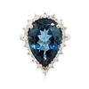 Image 1 : 14KT White Gold 13.02 ctw Topaz and Diamond Ring