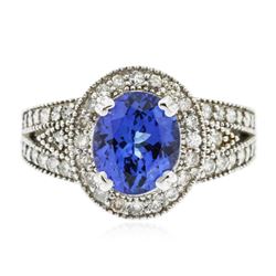 14KT White Gold 2.64 ctw Tanzanite and Diamond Ring