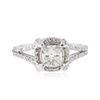 Image 1 : 18KT White Gold 1.09 ctw Diamond Ring