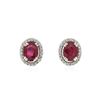 Image 1 : 14KT White Gold 3.54 ctw Ruby and Diamond Earrings