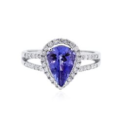 14KT White Gold 2.51 ctw Tanzanite and Diamond Ring