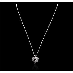 14KT White Gold 0.55 ctw Diamond Pendant With Chain