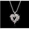 Image 2 : 14KT White Gold 0.55 ctw Diamond Pendant With Chain