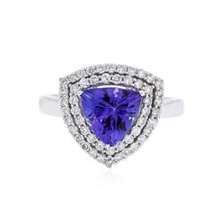 14KT White Gold 1.82 ctw Tanzanite and Diamond Ring